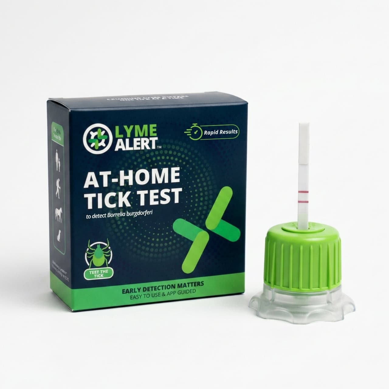 LymeAlert at-home tick testing kit.